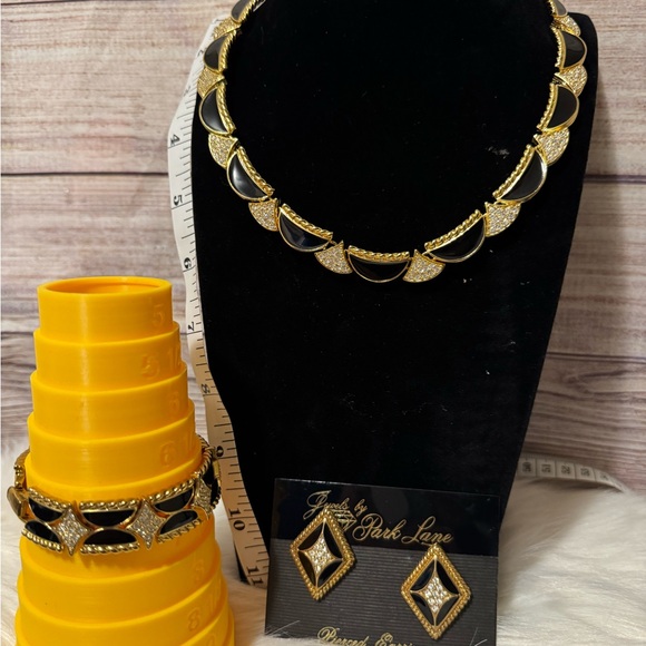 Park Lane Vintage Gold and Black Enamel Jewelry Set - Picture 1 of 6